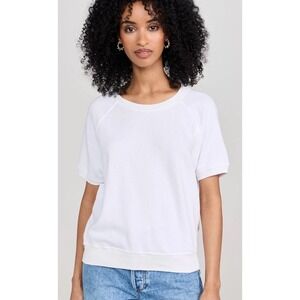 Nili Lotan Ciara Sweatshirt M Short Sleeve Off White Cream Clean Girl Oversized